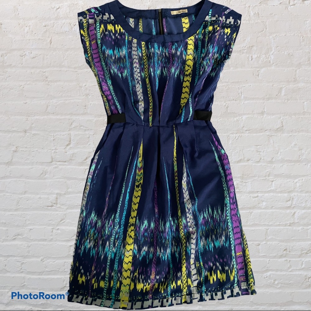 BeBop Abstract Print Tie Back Dress